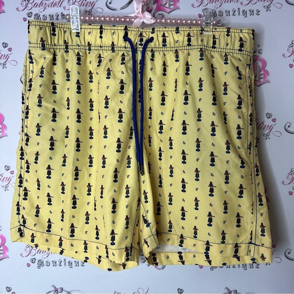 Party sharks shorts swim hula Patterned hula girl Hawaii Swim Shorts